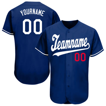 Custom Royal White-Red Baseball Jersey - Jersey