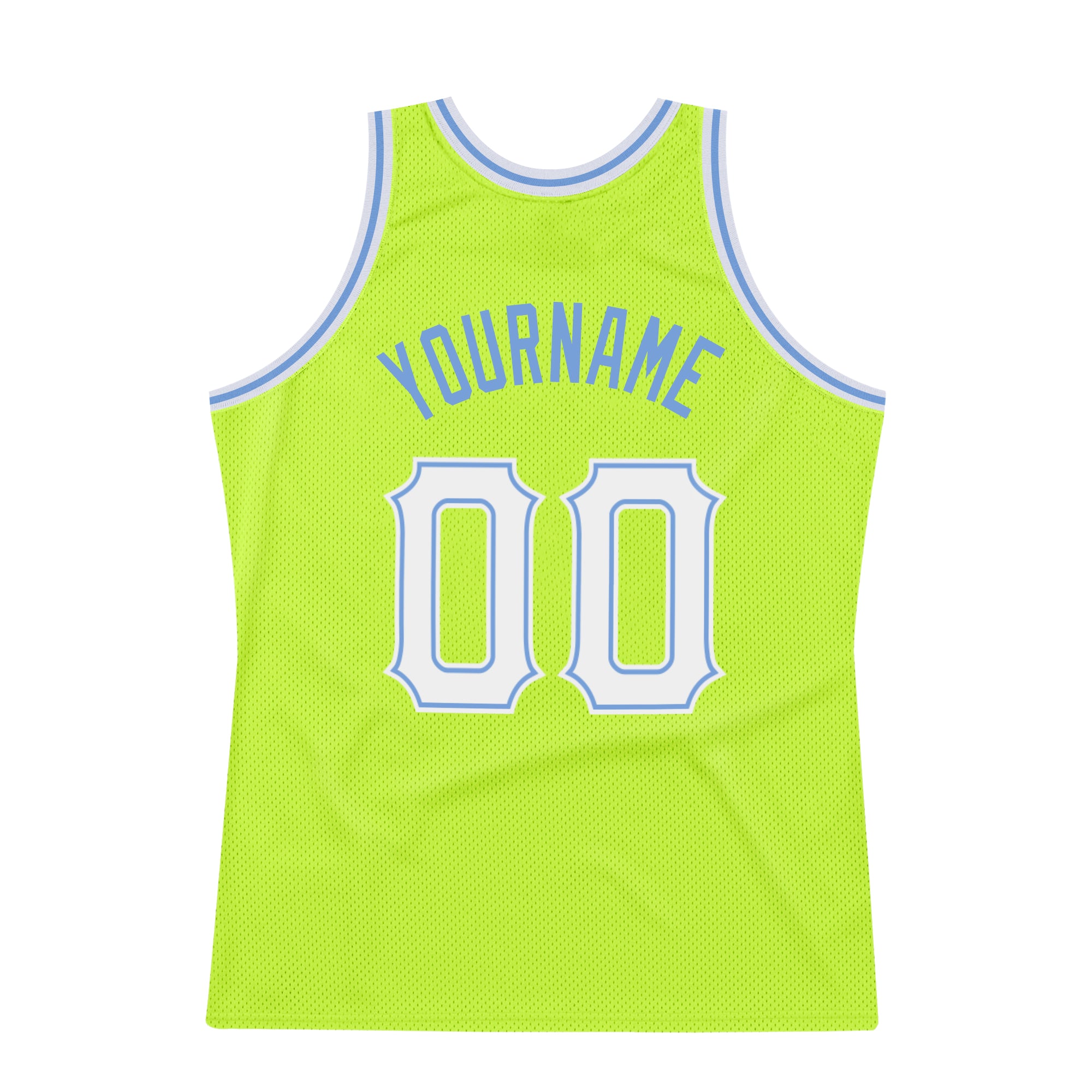Custom Team White Basketball Authentic Neon Green Throwback Jersey