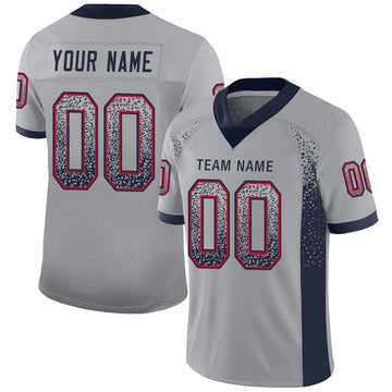 Custom Light Gray Navy-Scarlet Mesh Drift Fashion Football Jersey - Jersey