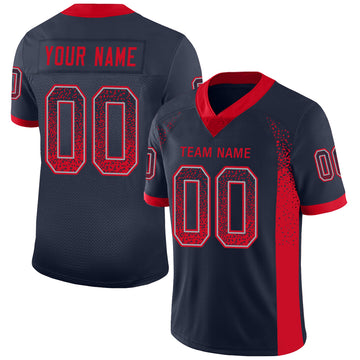 Custom Navy Scarlet-Gray Mesh Drift Fashion Football Jersey - Jersey