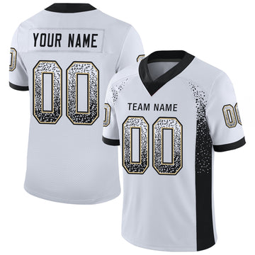 Custom White Black-Vegas Gold Mesh Drift Fashion Football Jersey - Jersey