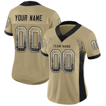 Custom Vegas Gold Black-White Mesh Drift Fashion Football Jersey - Jersey