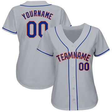 Custom Gray Royal-Orange Baseball Jersey - Jersey