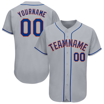 Custom Gray Royal-Orange Baseball Jersey - Jersey