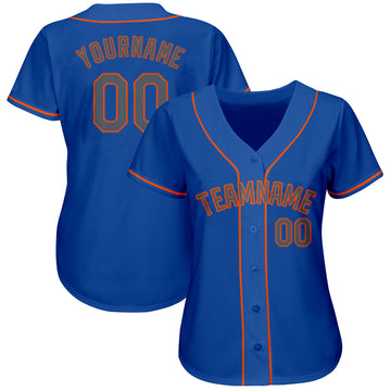 Custom Royal Gray-Orange Baseball Jersey - Jersey