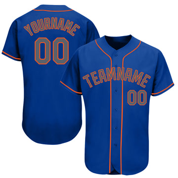 Custom Royal Gray-Orange Baseball Jersey - Jersey