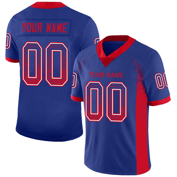 Custom Royal Scarlet-White Mesh Drift Fashion Football Jersey