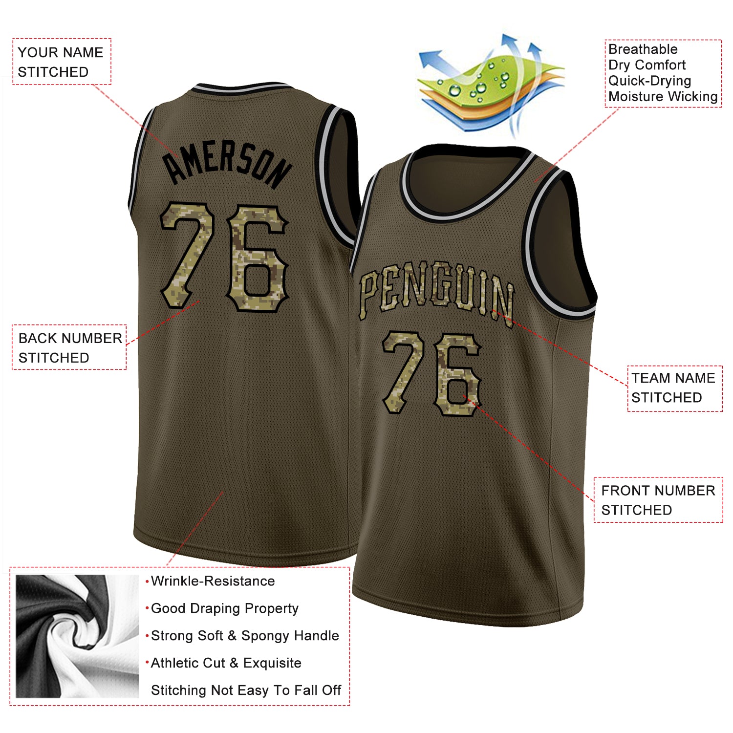 Olive green basketball sales jersey