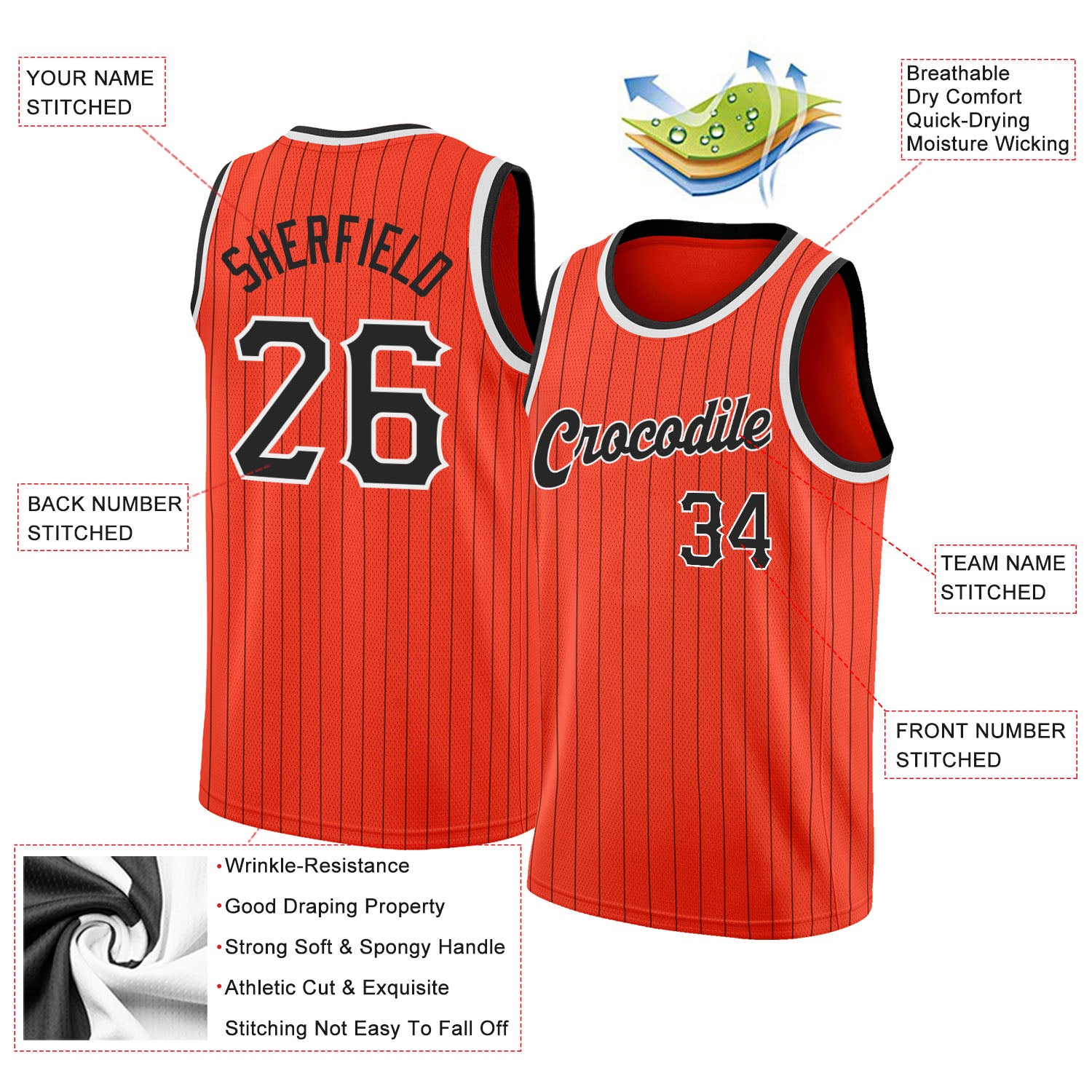 black and orange basketball jersey