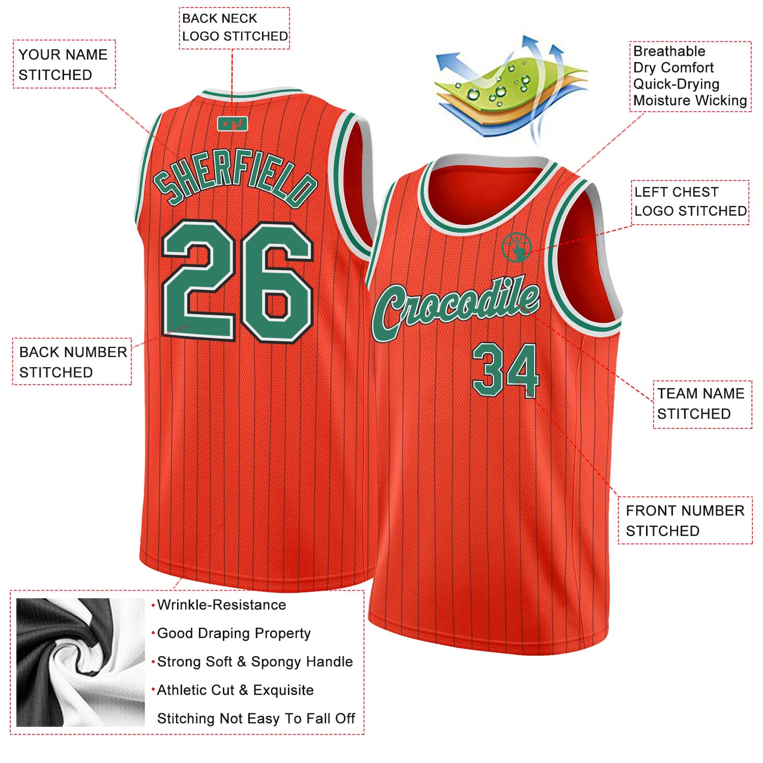 Custom Red White-Kelly Green 3D Mexico Authentic Basketball Jersey