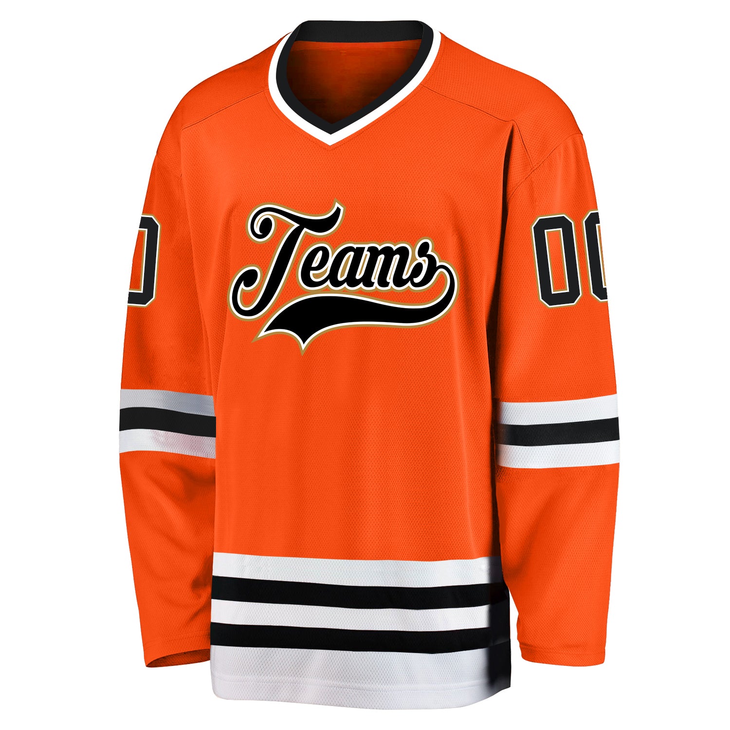 Custom Hockey Jersey Dark Gray Orange-Black