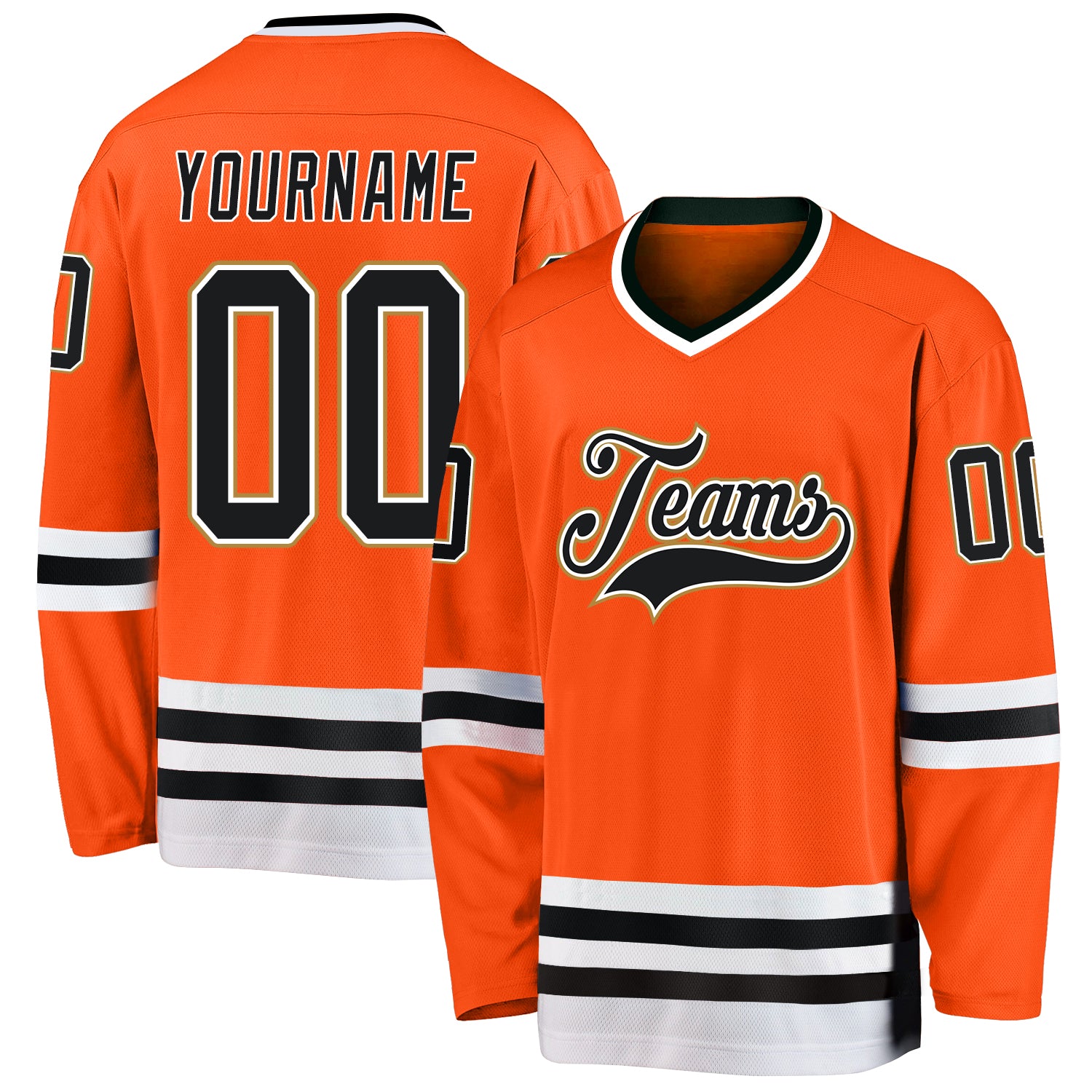 Stadium Adult Hockey Jersey - Orange/Black/Gray