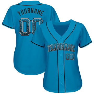 Custom Baseball Panther Blue Baseball Jerseys, Baseball Uniforms For ...