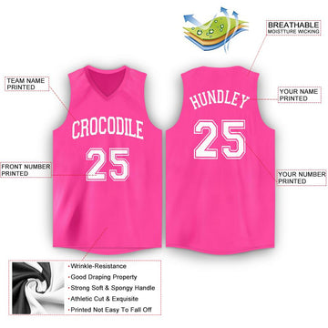 Custom Basketball Jersey Pink Teal Stitched