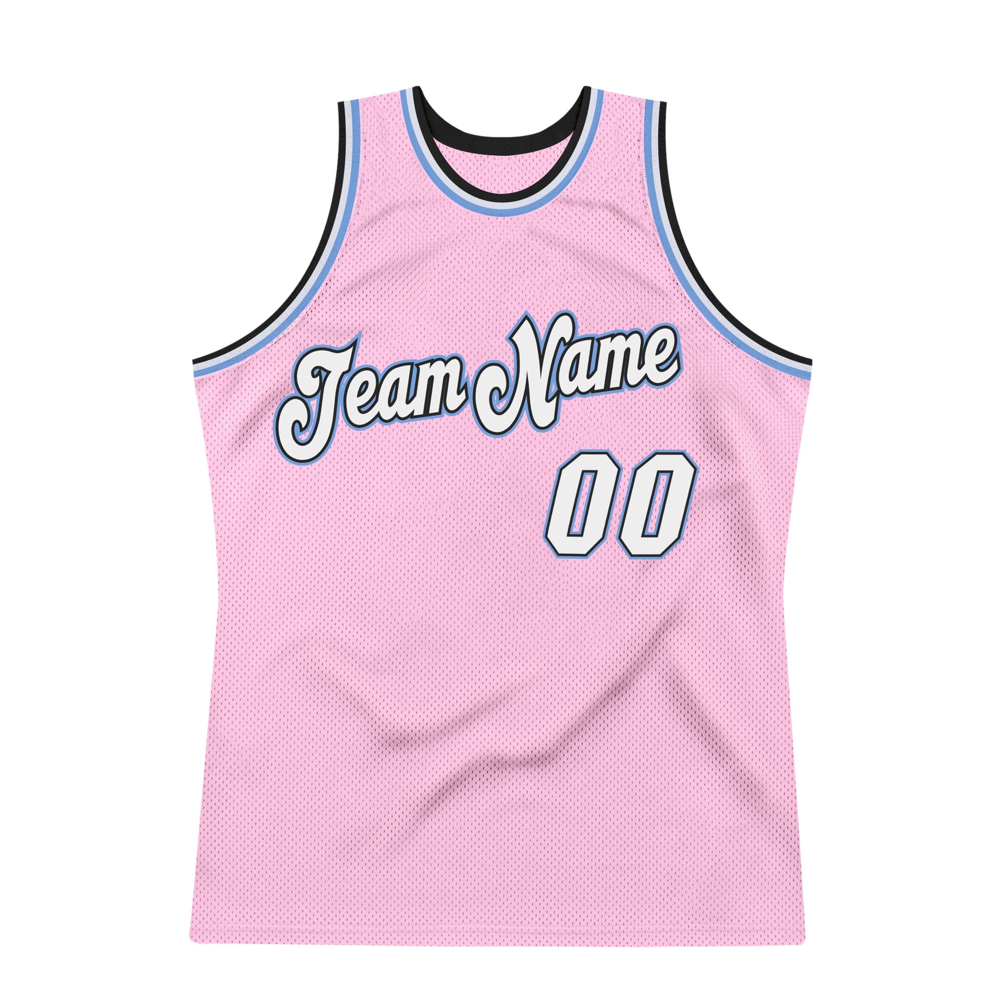 Custom Light Pink White Authentic Throwback Basketball Jersey