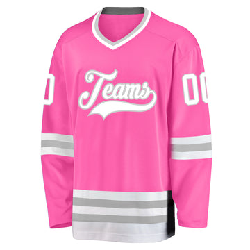 Custom pink hockey jerseys Clearance