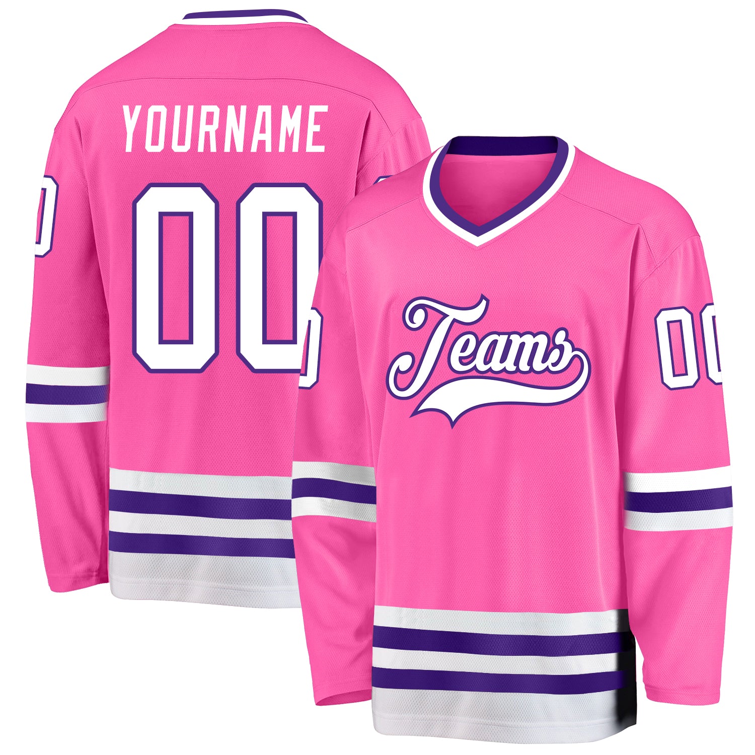 Custom Light Blue White-Black Hockey Jersey Discount