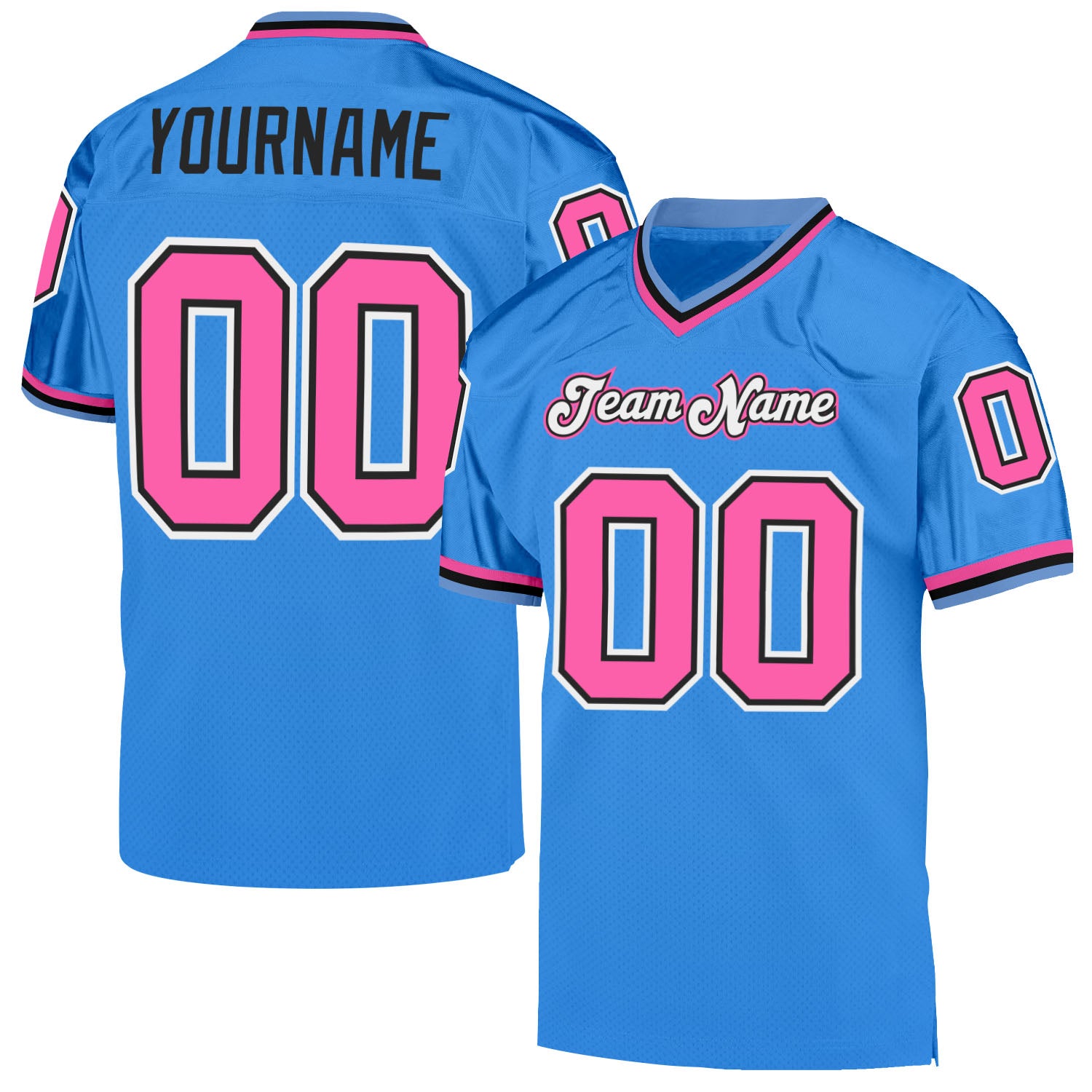 Custom Grass Green Pink-White Mesh Authentic Football Jersey Men's Size:L