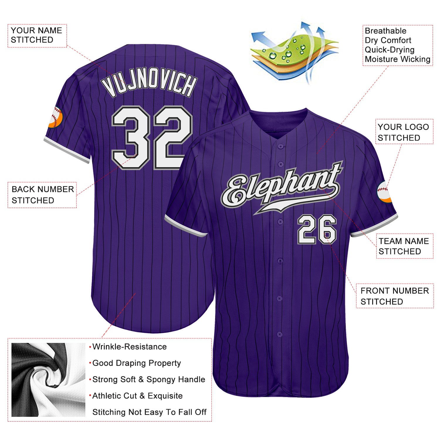 Cheap Custom Black Gray-Purple Authentic Sleeveless Baseball Jersey Free  Shipping – CustomJerseysPro