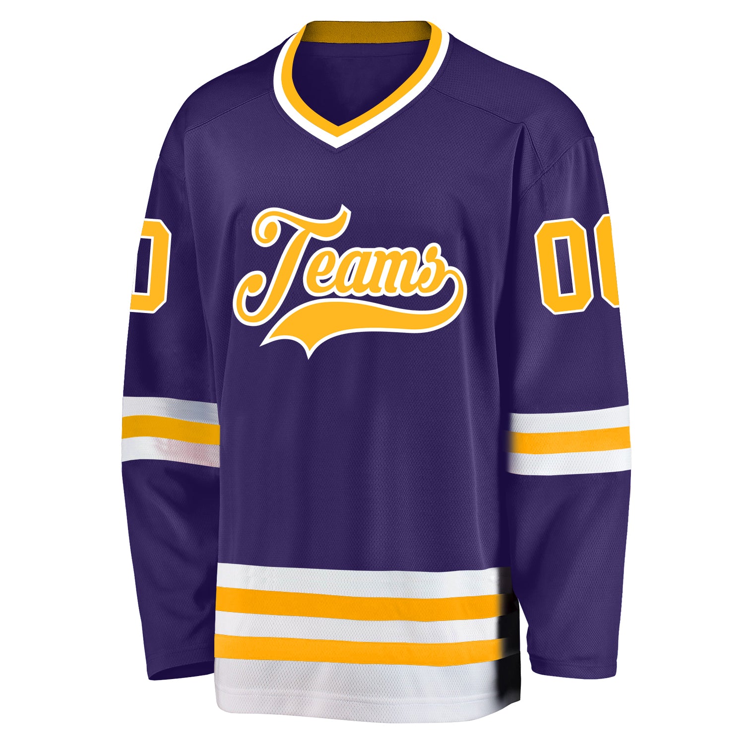 Custom Purpled Gold-White Hockey Jersey Discount