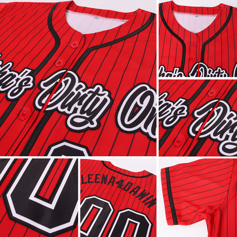 Cheap Custom Gray Black Pinstripe Red Authentic Baseball Jersey Free  Shipping – CustomJerseysPro