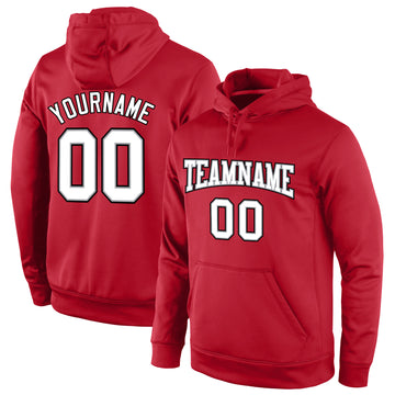 Custom Stitched Red White-Gray Sports Pullover Sweatshirt Hoodie