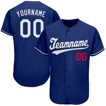 Custom Royal White-Red Authentic Baseball Jersey