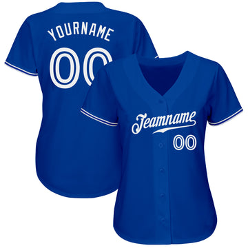 Custom Royal White Authentic Baseball Jersey