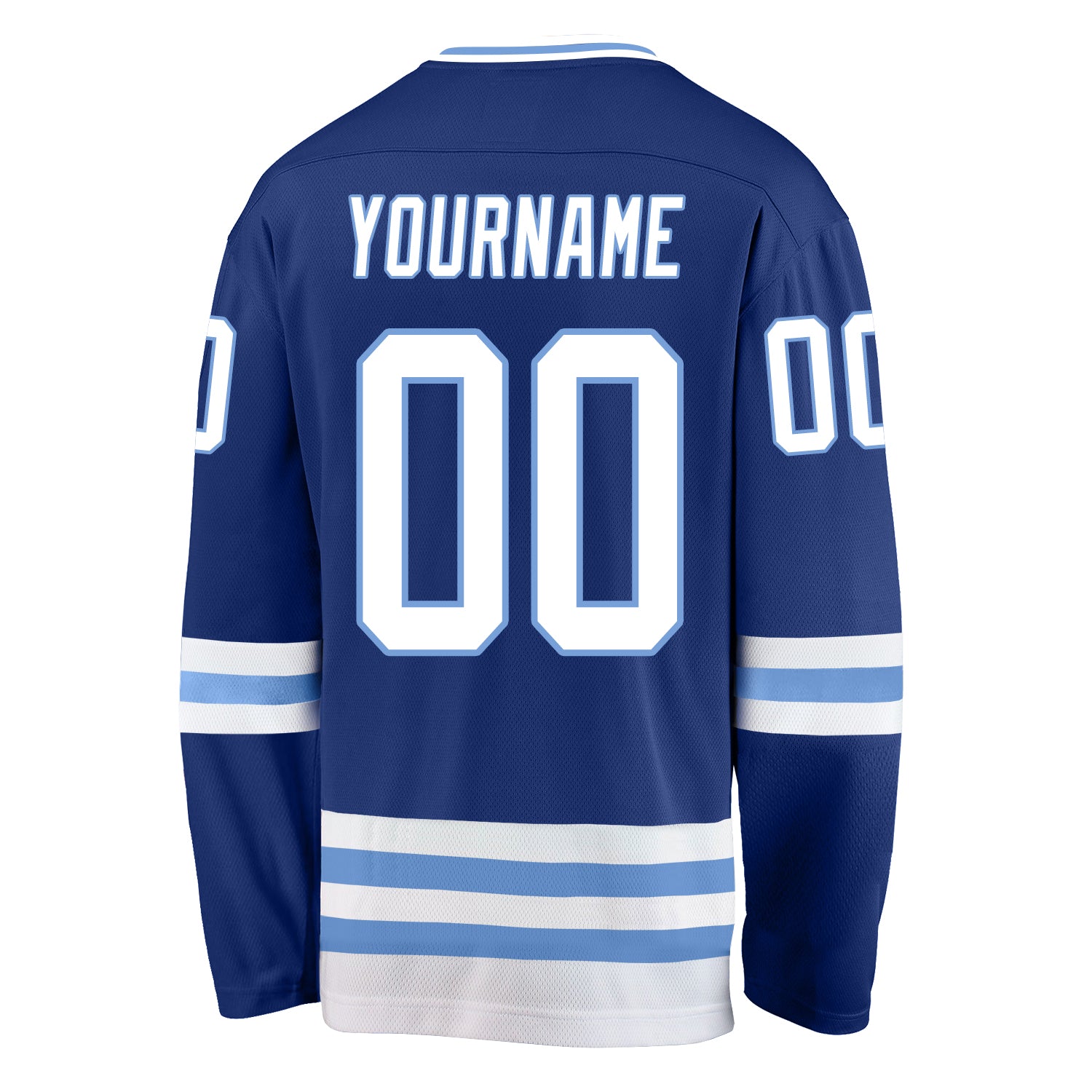 Custom Light Blue Orange-White Hockey Jersey