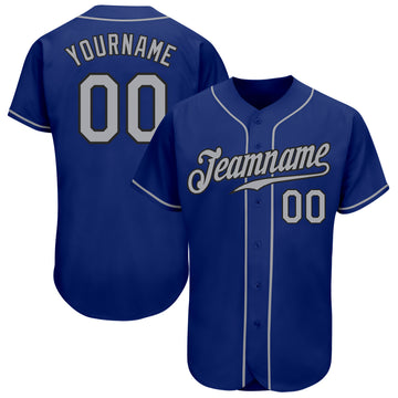 Custom Royal Gray-Black Authentic Baseball Jersey