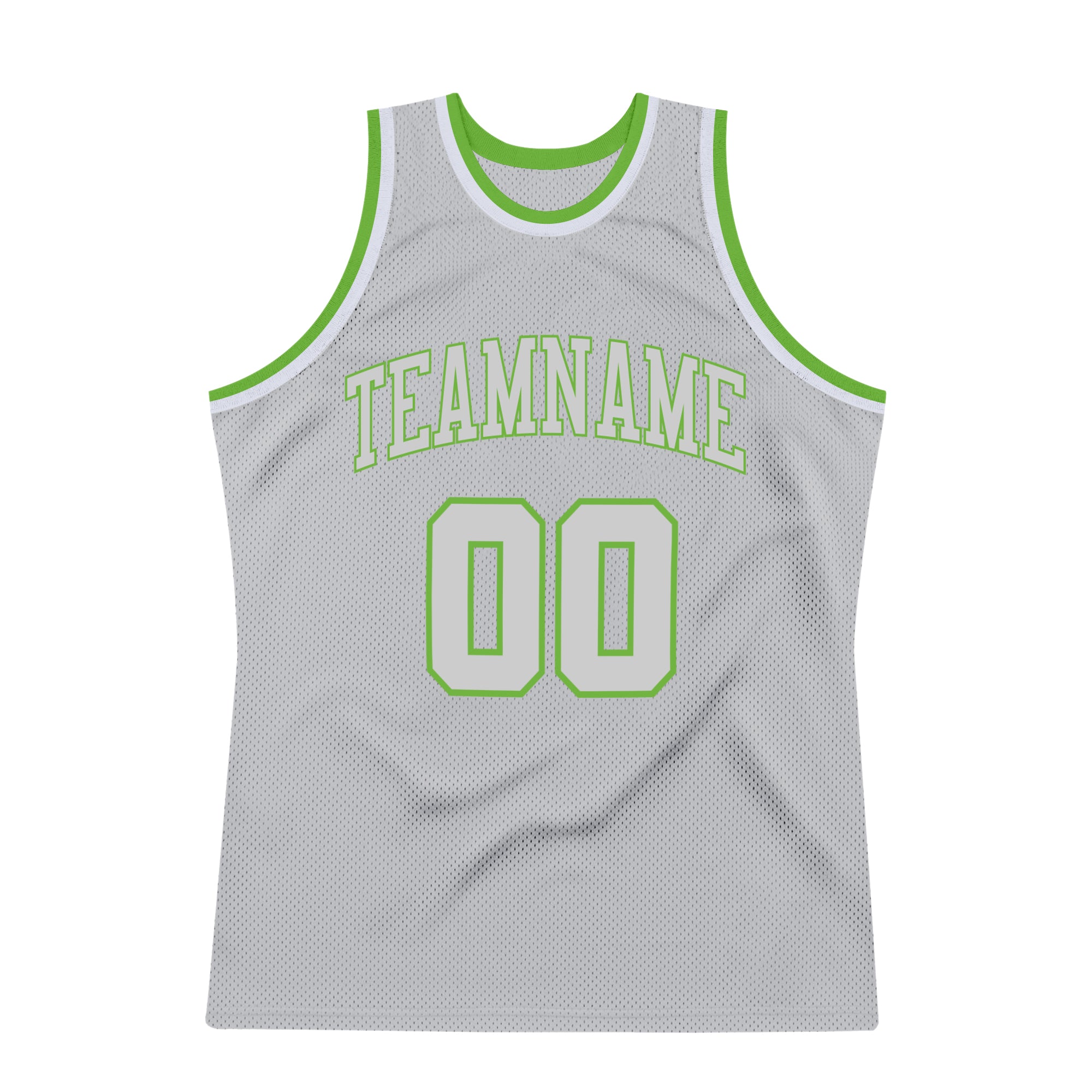 Custom Neon Green White V-Neck Basketball Jersey