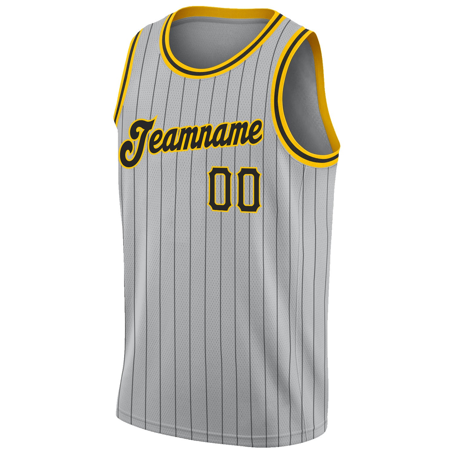 Custom Purple Black Pinstripe Black-Old Gold Authentic Basketball