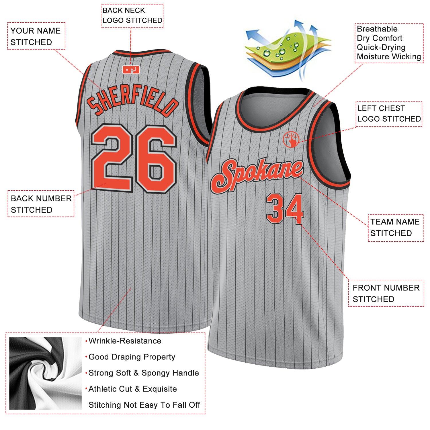 Custom Gray Basketball Jerseys, Basketball Uniforms For Your Team