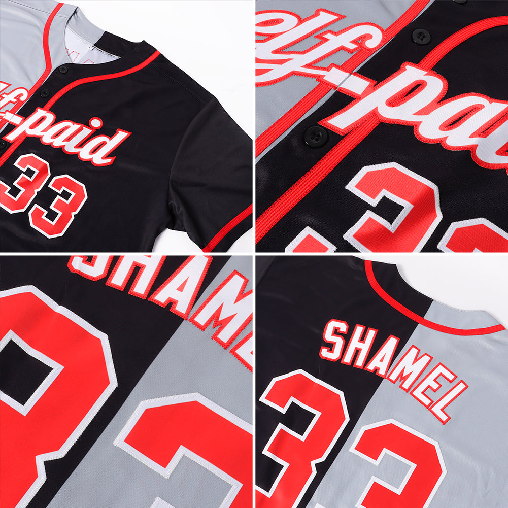 Custom Red Gray-Black Authentic Raglan Sleeves Baseball Jersey Fast  Shipping – FiitgCustom