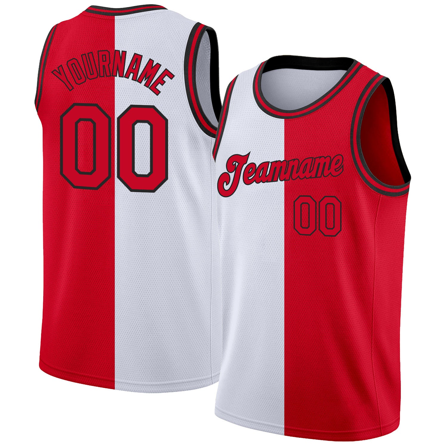 Sale Build Red Basketball Royal Rib-Knit Jersey White – CustomJerseysPro