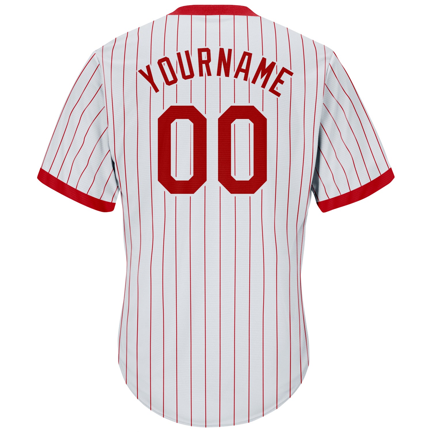 White and Red Stripe Baseball Jersey 