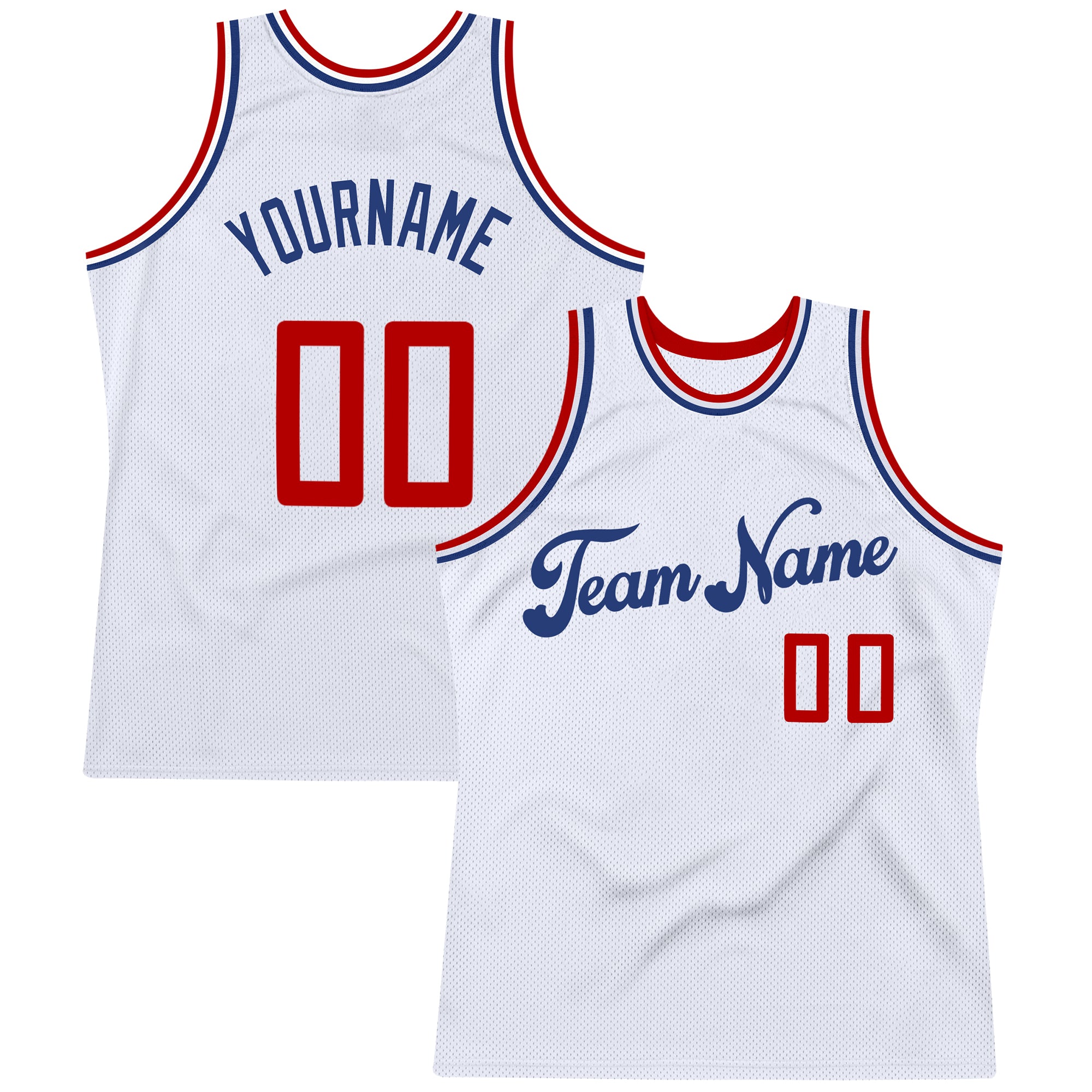 Custom Team Gold Basketball White Rib-Knit Jersey Royal