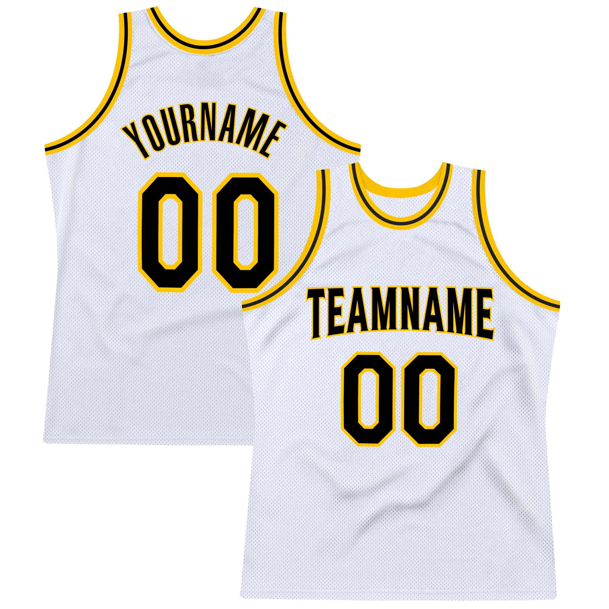 abstract turing white, black and gold basketball jersey template