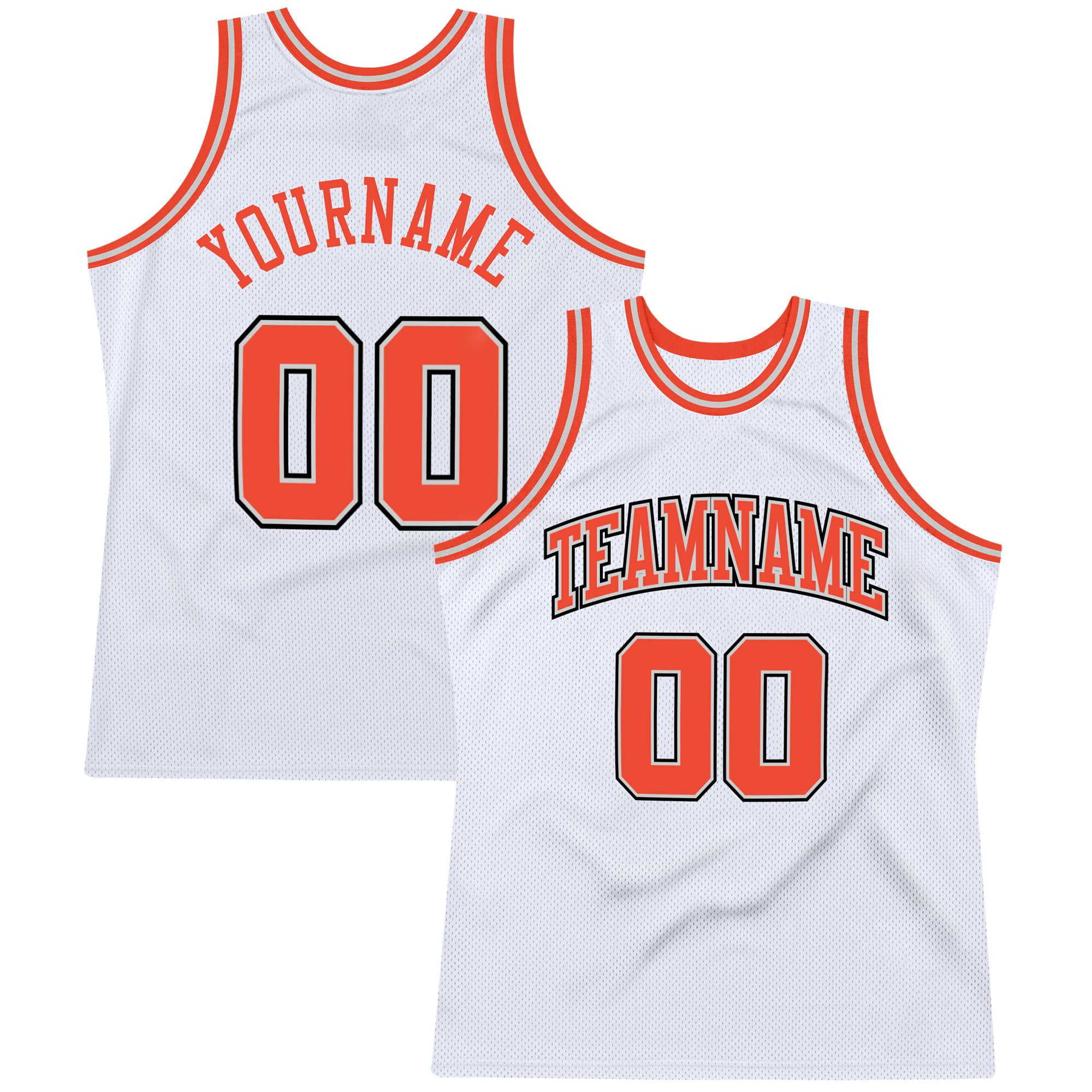 Custom Team Orange Basketball Authentic Blue Throwback Jersey White