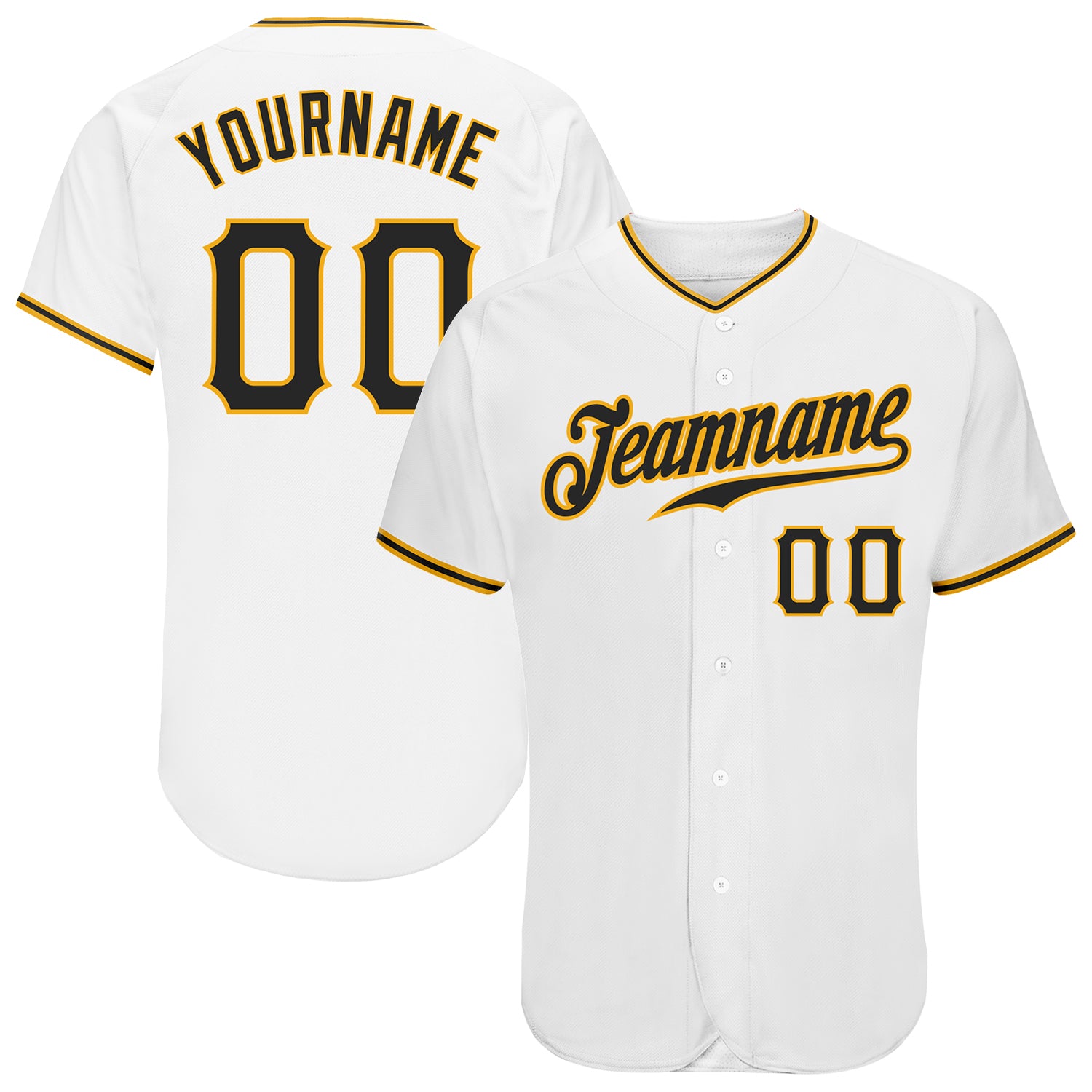 white and gold baseball jersey