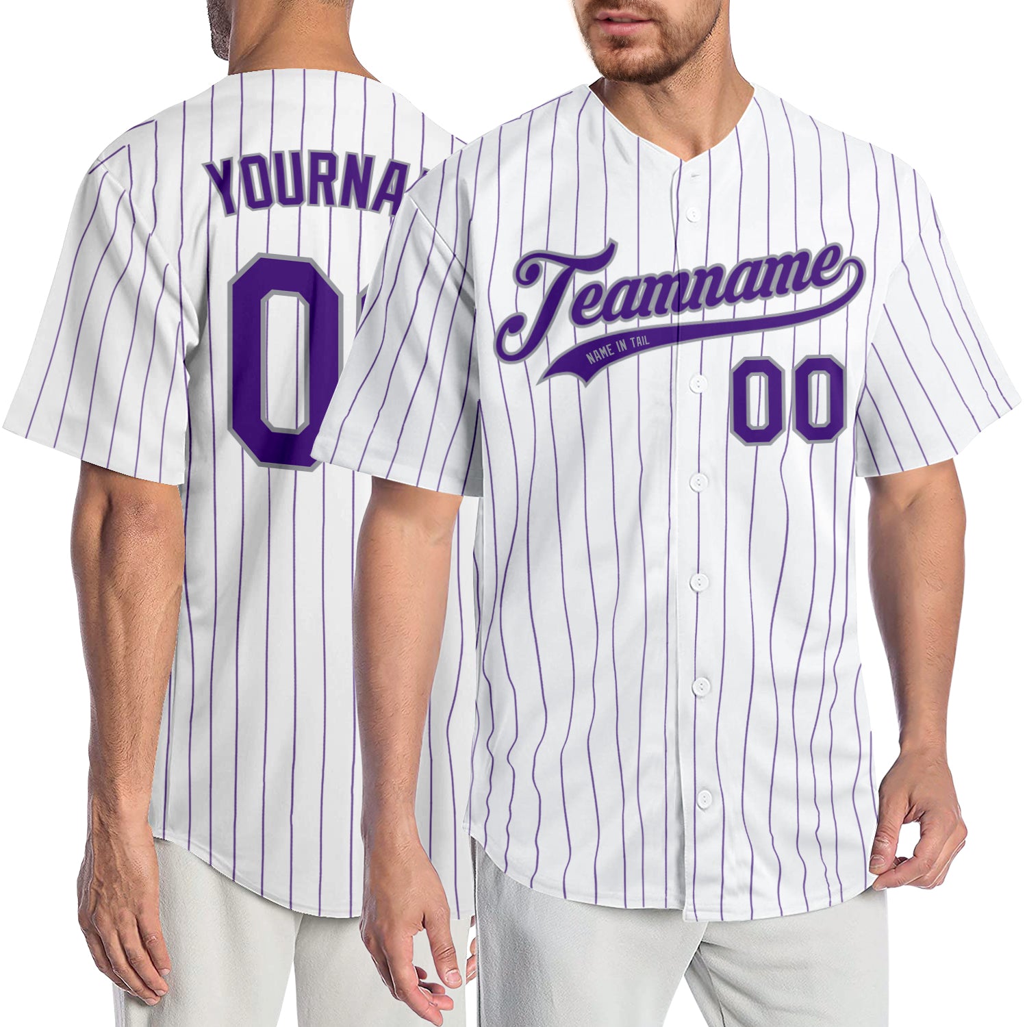 Custom Black Gray-Purple Authentic Baseball Jersey